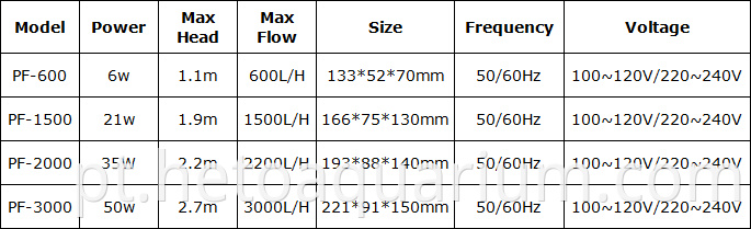 Hot Sell Fountain Aquarium PF-3000 Submersible Water Pump